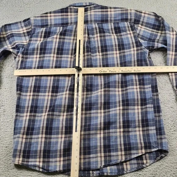 Carhartt Shirt Mens Large Blue Plaid Flannel Long Sleeve Button Up S175 NVY - Picture 8 of 11